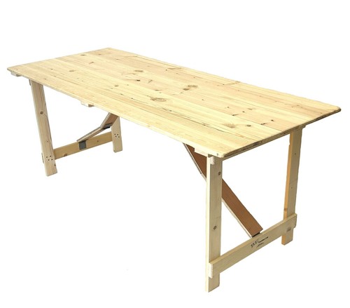 6ft wooden trestle table - trestle, folds