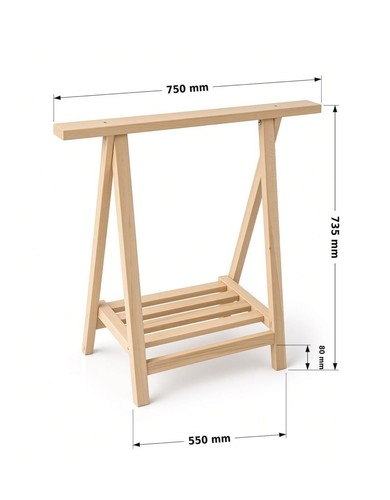 Wooden folding trestles with - 2,