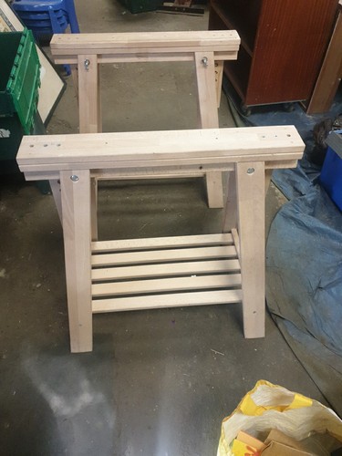 Mittback trestle table - trestle, (pair